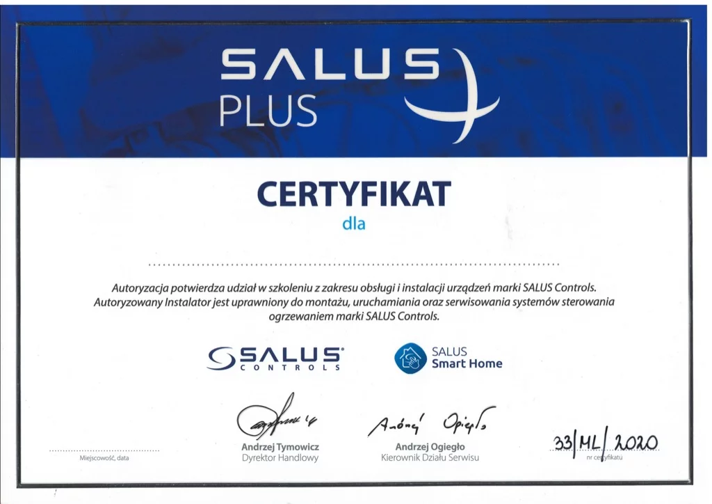 Certyfikat Salus Plus